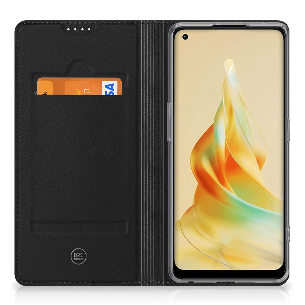 Hoesje maken voor OPPO Reno8 T 4G Paard zwart design voorkant