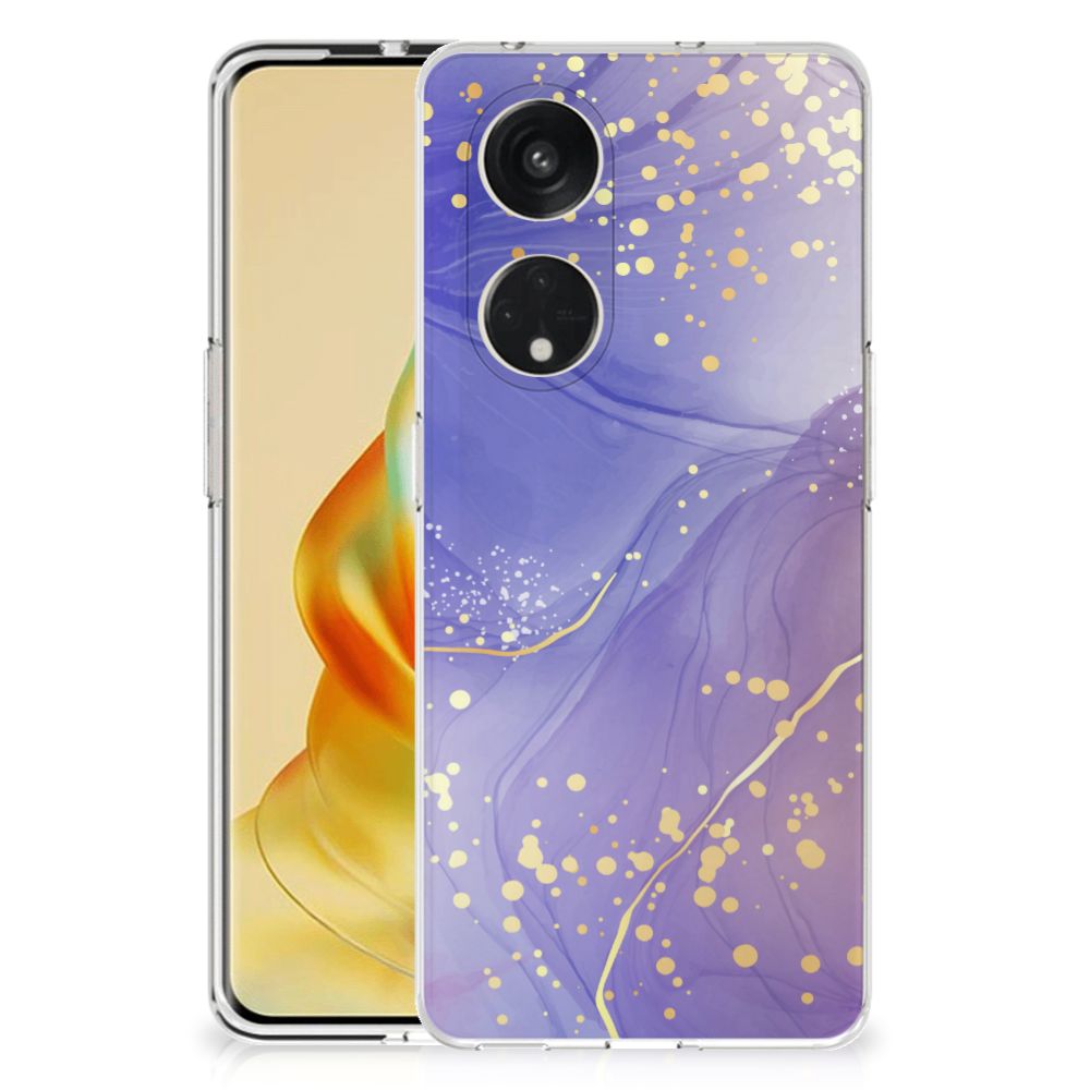 OPPO Reno8 T 5G Hoesje maken voor OPPO Reno8 T 5G Watercolor Paars achteraanzicht