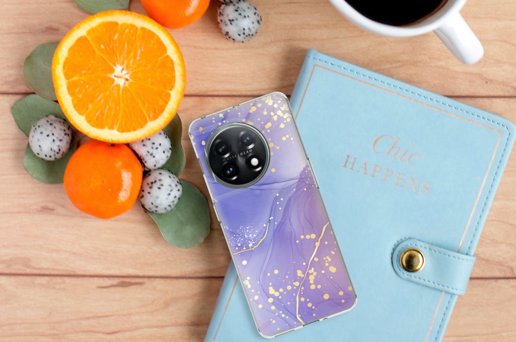 Hoesje maken voor OnePlus 11 Watercolor Paars