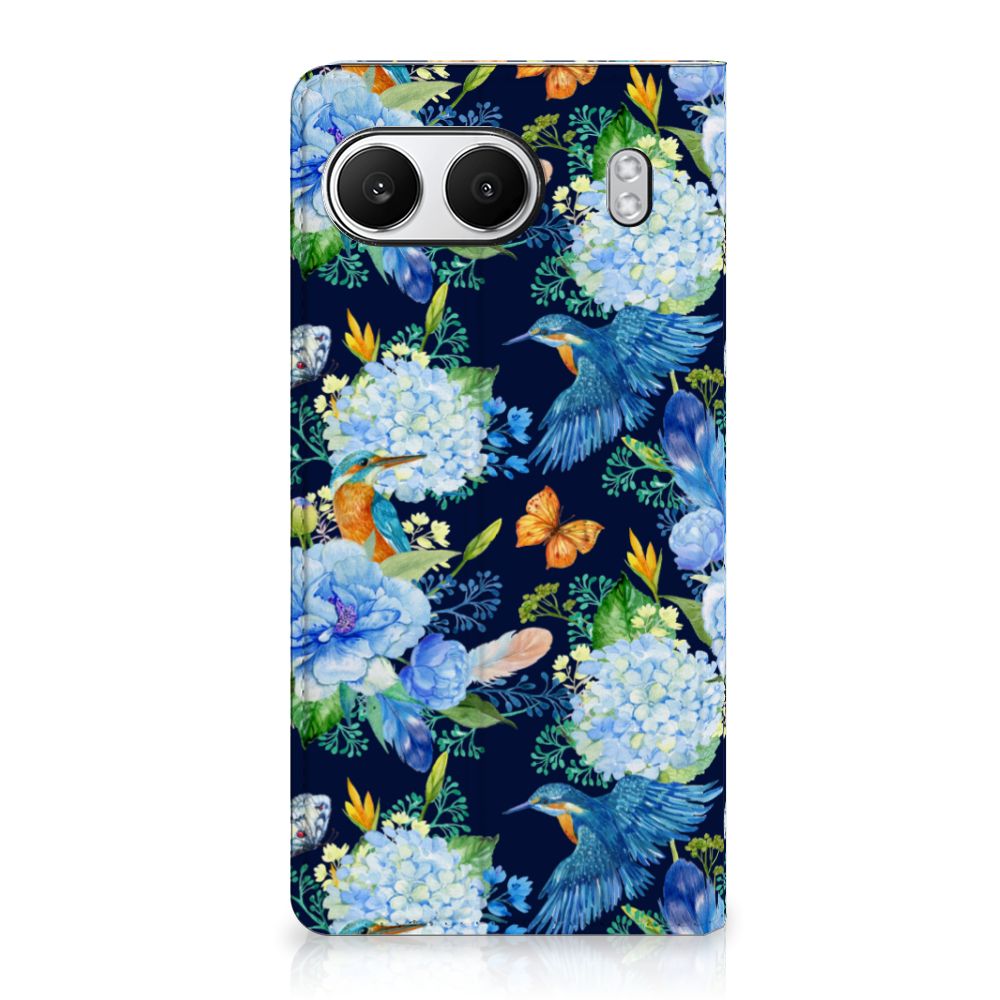 OnePlus Nord 4 Hoesje maken IJsvogel design bloemen voorkant