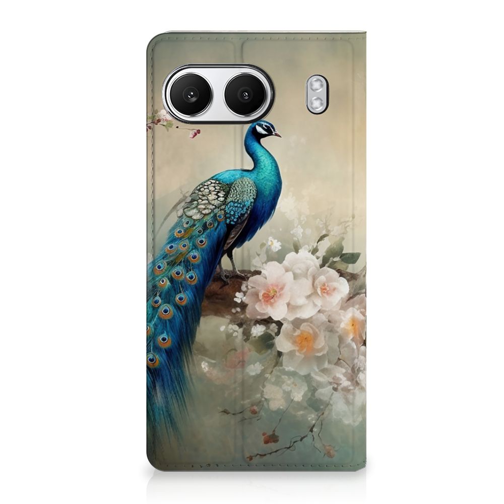 OnePlus Nord 4 hoesje maken voor OnePlus Nord 4 Vintage Pauwen voorkant