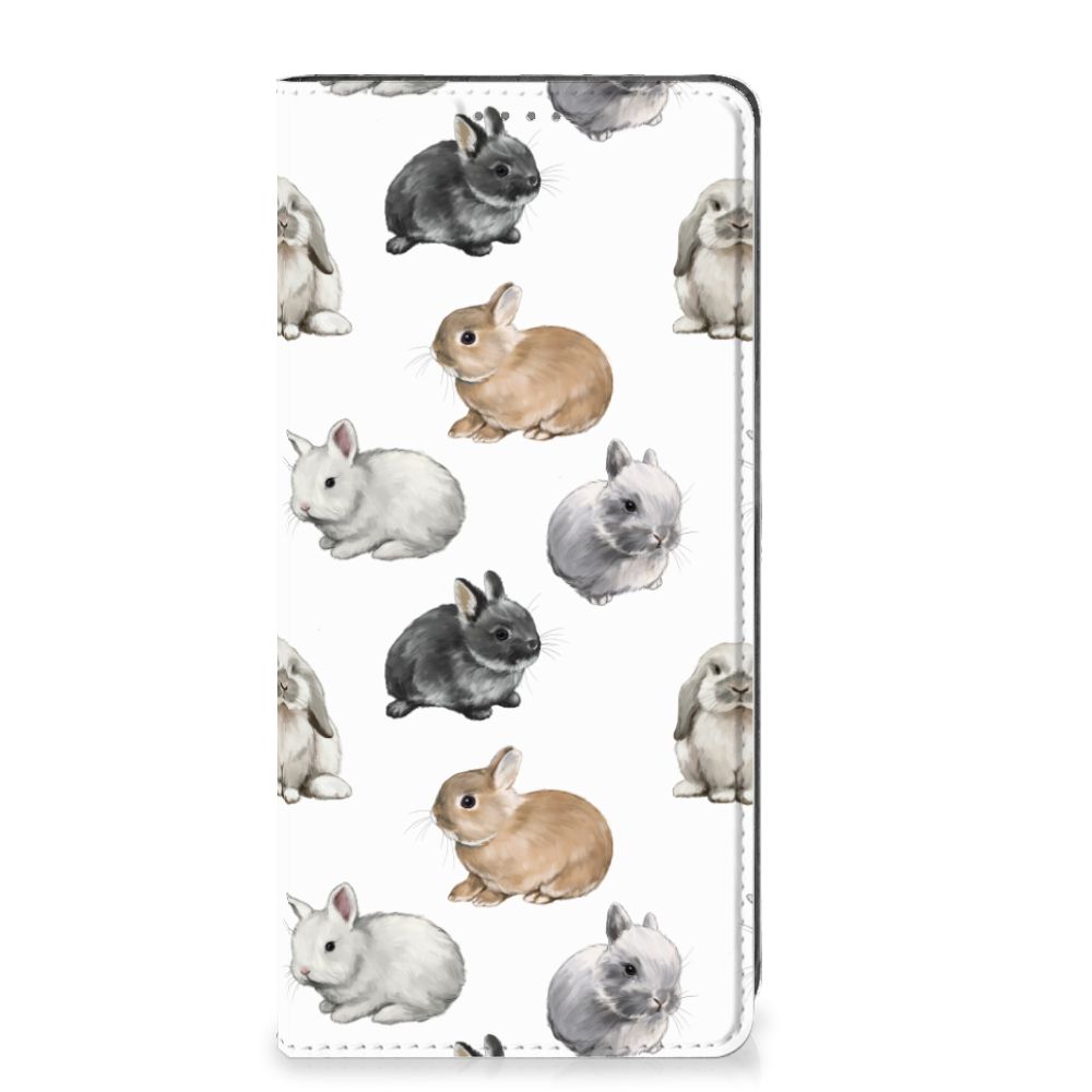 Samsung Galaxy A34 Hoesje maken Konijntjes design voorkant