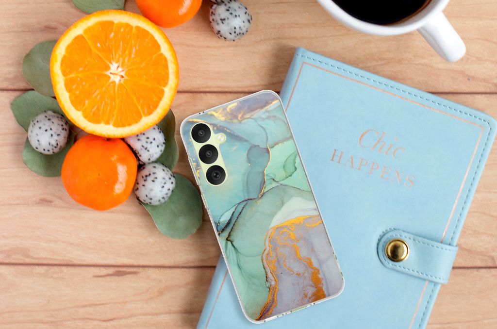 Hoesje maken voor Samsung Galaxy A35 Watercolor Mix, stijlvol design met kleurrijke accenten en eenvoudig in gebruik. đ¨