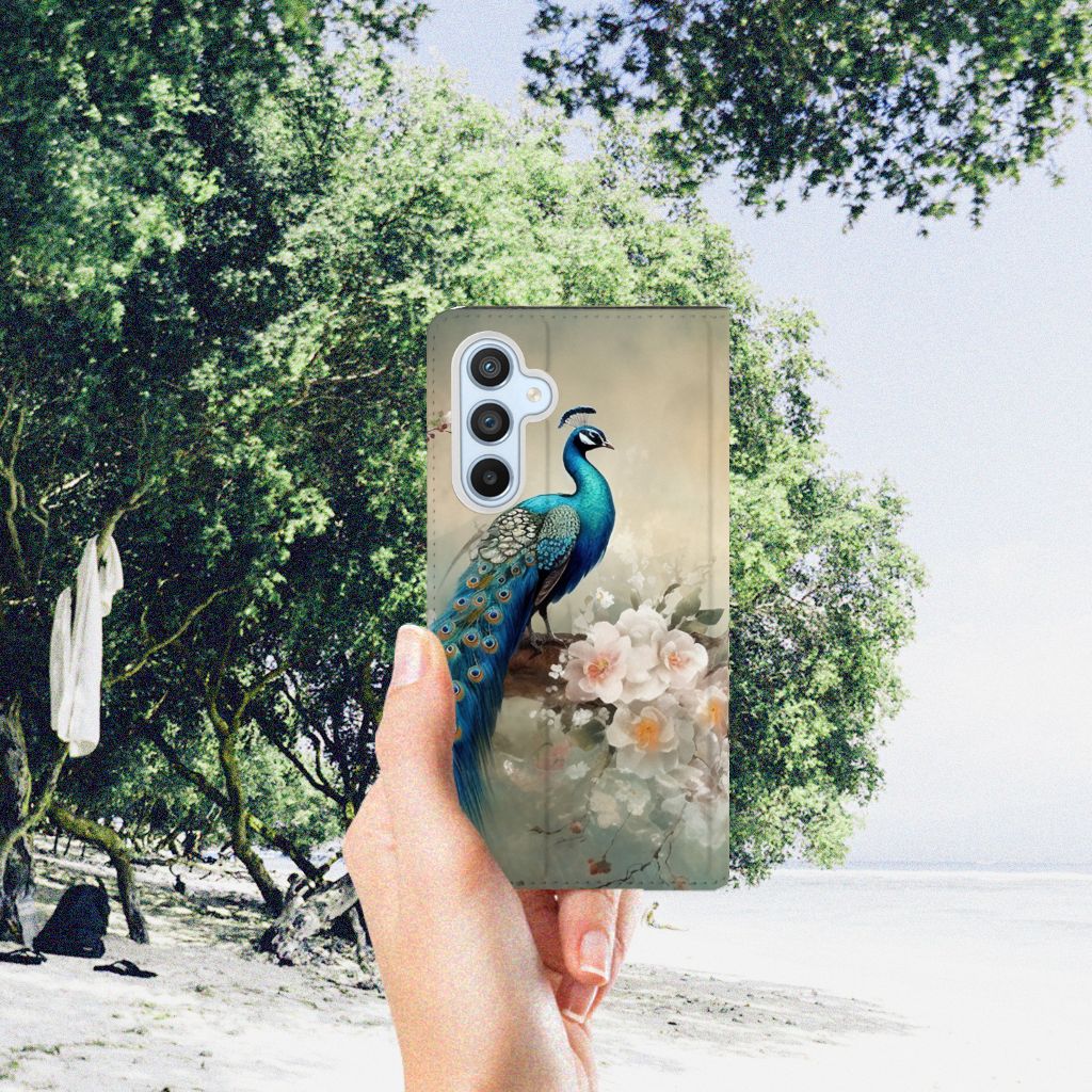 Samsung Galaxy A54 Hoesje maken voor Samsung Galaxy A54 Vintage Pauwen aanzicht