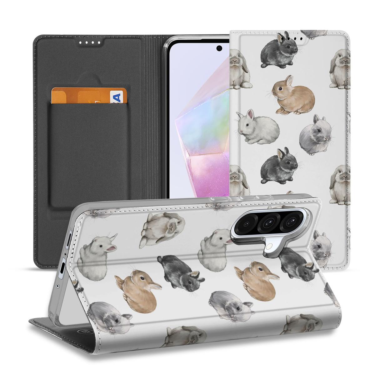Samsung Galaxy A56 A36 Hoesje maken Konijntjes design voorkant achterkant
