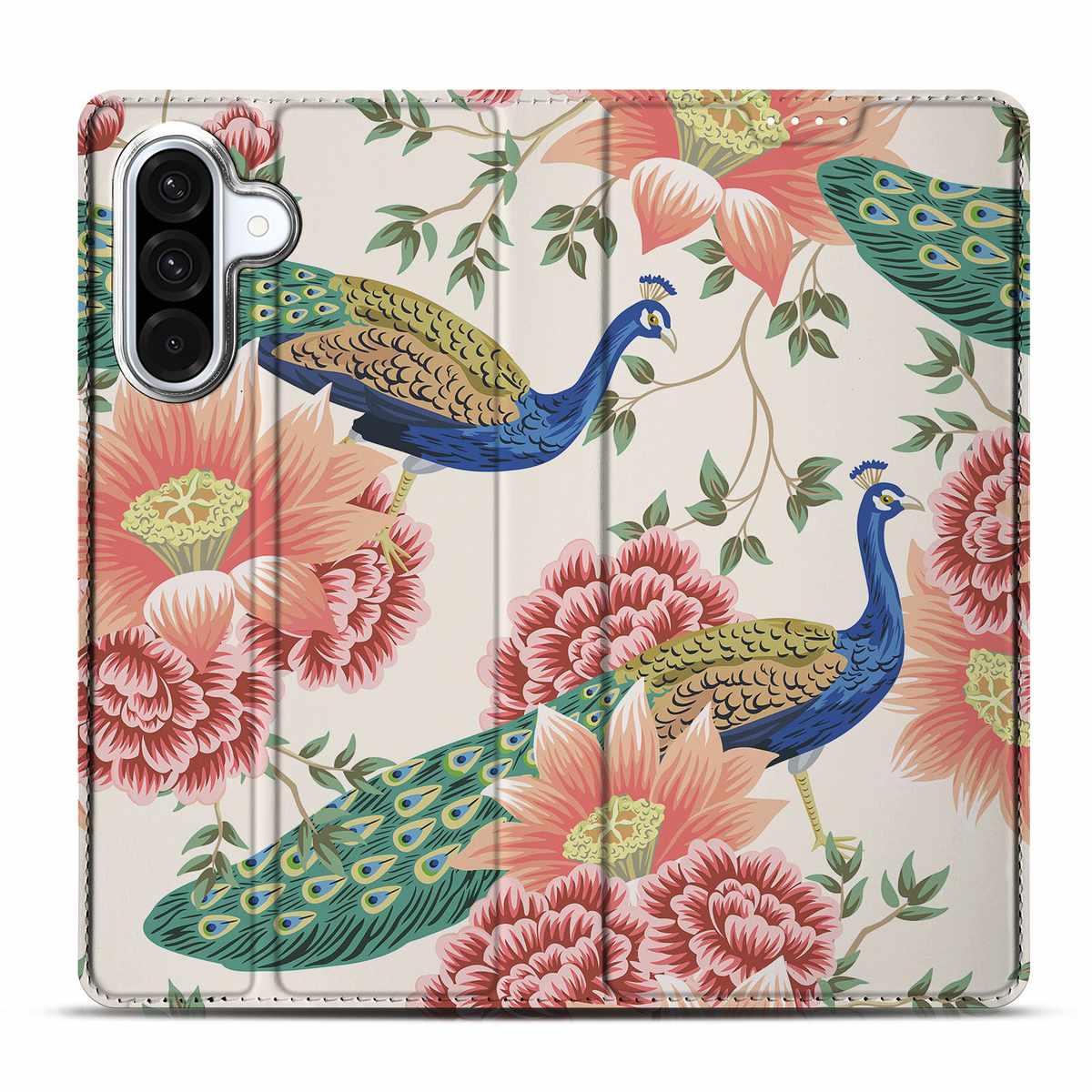 Samsung Galaxy A56 A36 hoesje maken Pink Peacock voorkant