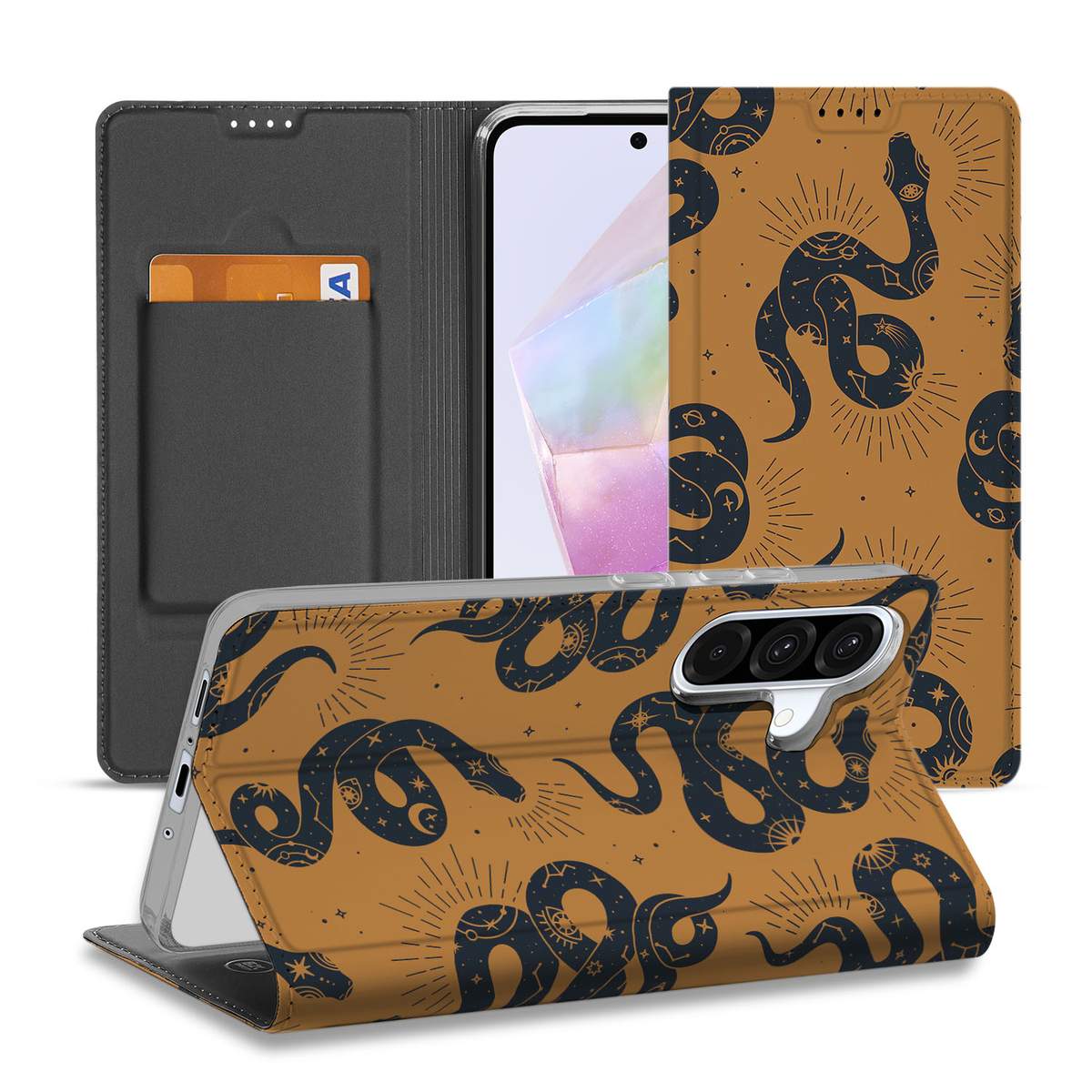 Samsung Galaxy A56 A36 Hoesje maken Snakes design voorkant