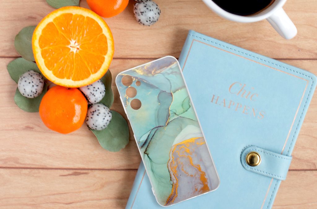 Samsung Galaxy M14 hoesje maken Watercolor Mix design achterkant