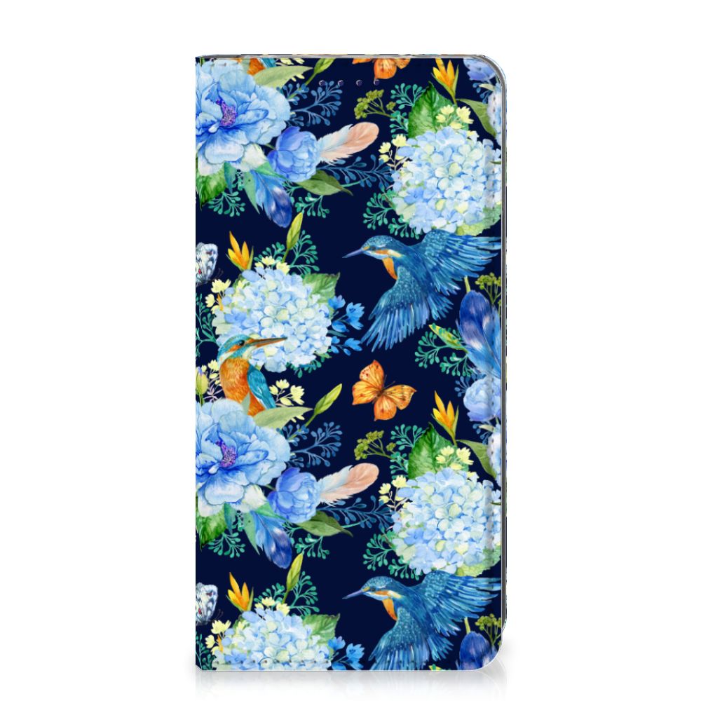 Samsung Galaxy S10e Hoesje maken IJsvogel design bloemen aanzicht