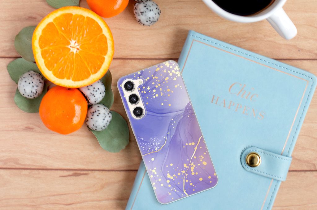 Hoesje maken voor Samsung Galaxy S23 Plus Watercolor Paars