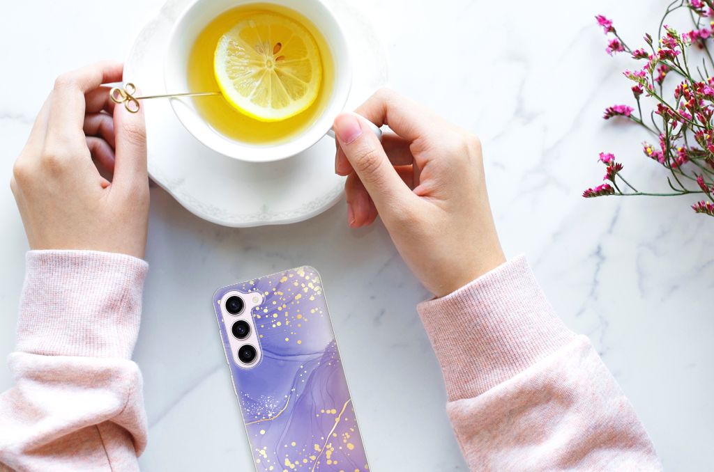 Hoesje maken voor Samsung Galaxy S23 Watercolor Paars