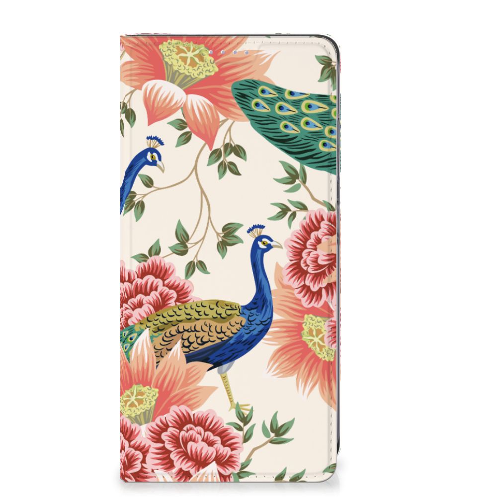 Samsung Galaxy S24 Plus hoesje maken Pink Peacock design voorkant