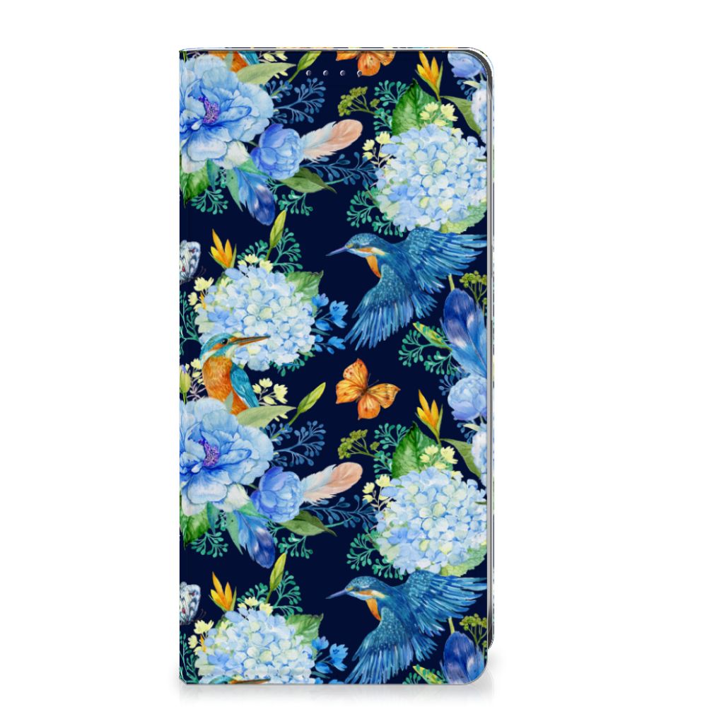 Samsung Galaxy S24FE Hoesje maken IJsvogel bloemen design voorkant