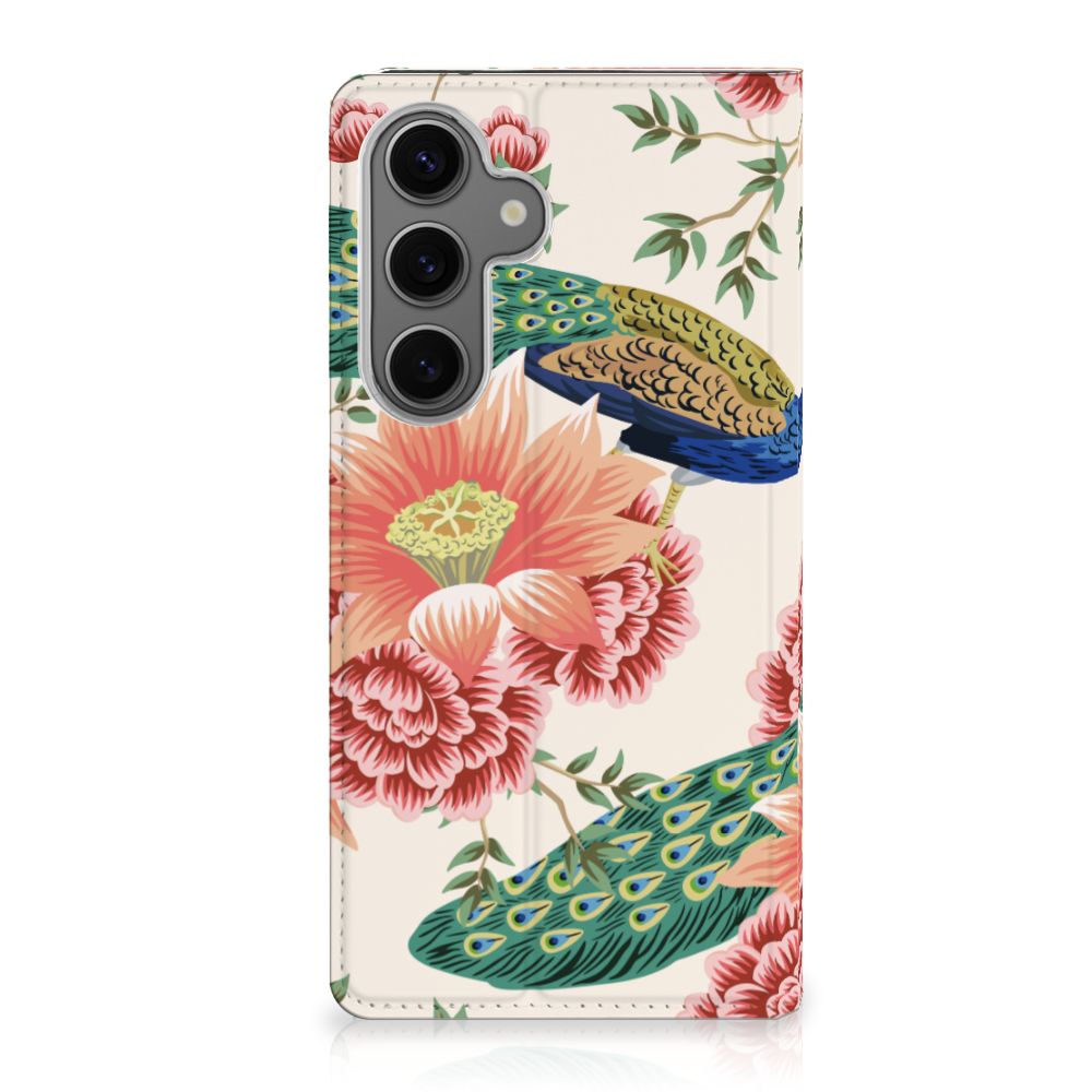 Samsung Galaxy S24FE hoesje maken Pink Peacock voorkant