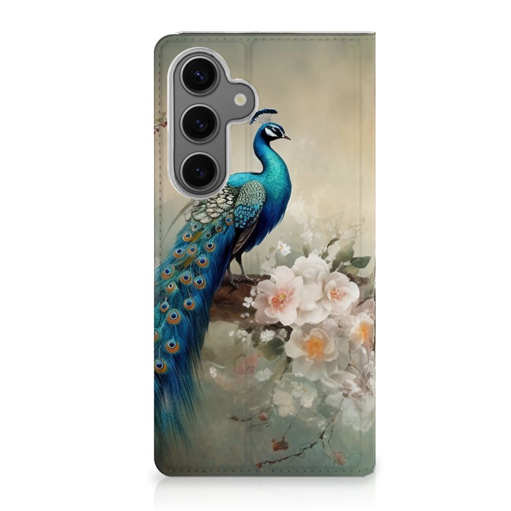 Samsung Galaxy S24FE Hoesje maken voor Samsung Galaxy S24FE Vintage Pauwen voorkant