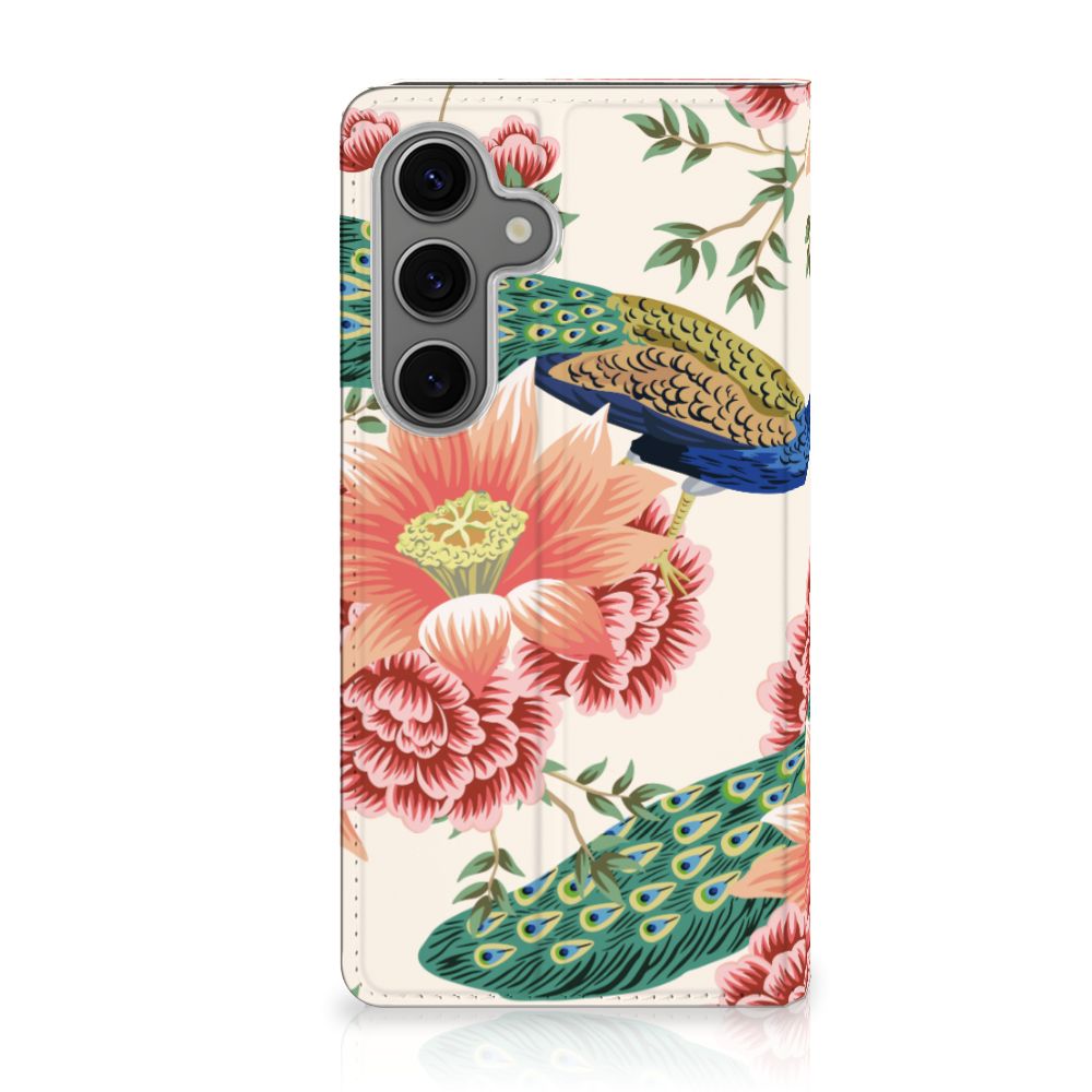 Samsung Galaxy S25 Hoesje maken Pink Peacock voorkant
