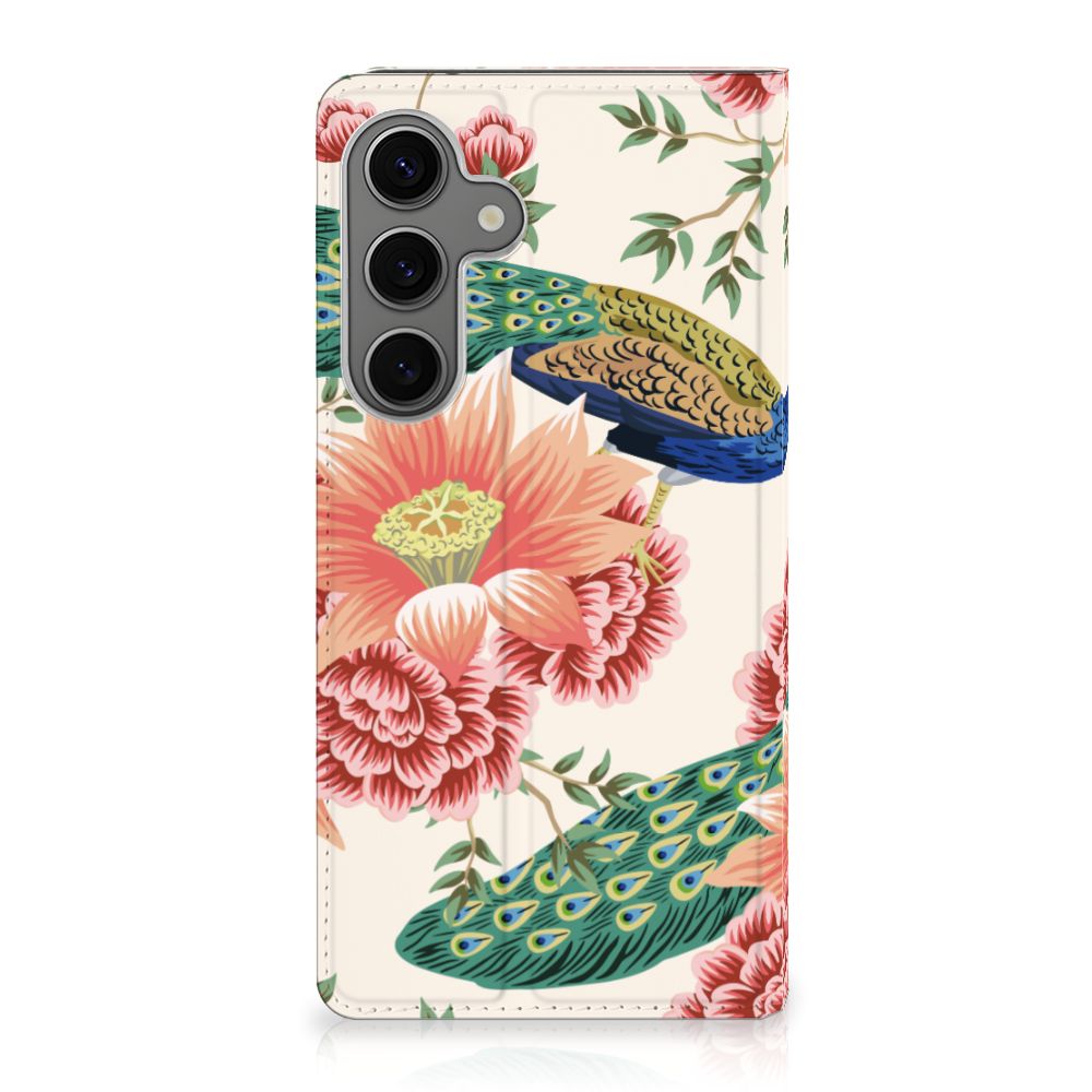Samsung Galaxy S25 Plus hoesje maken Pink Peacock vooraan