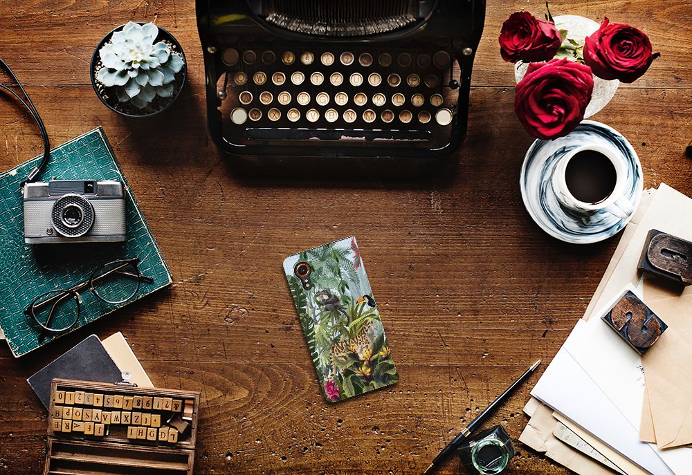 Samsung Galaxy Xcover 7 Hoesje maken Jungle design top aanzicht