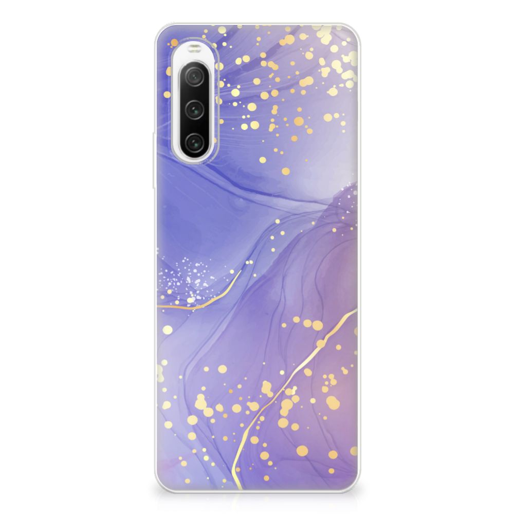 Sony Xperia 10 IV hoesje maken Watercolor Paars achterkant