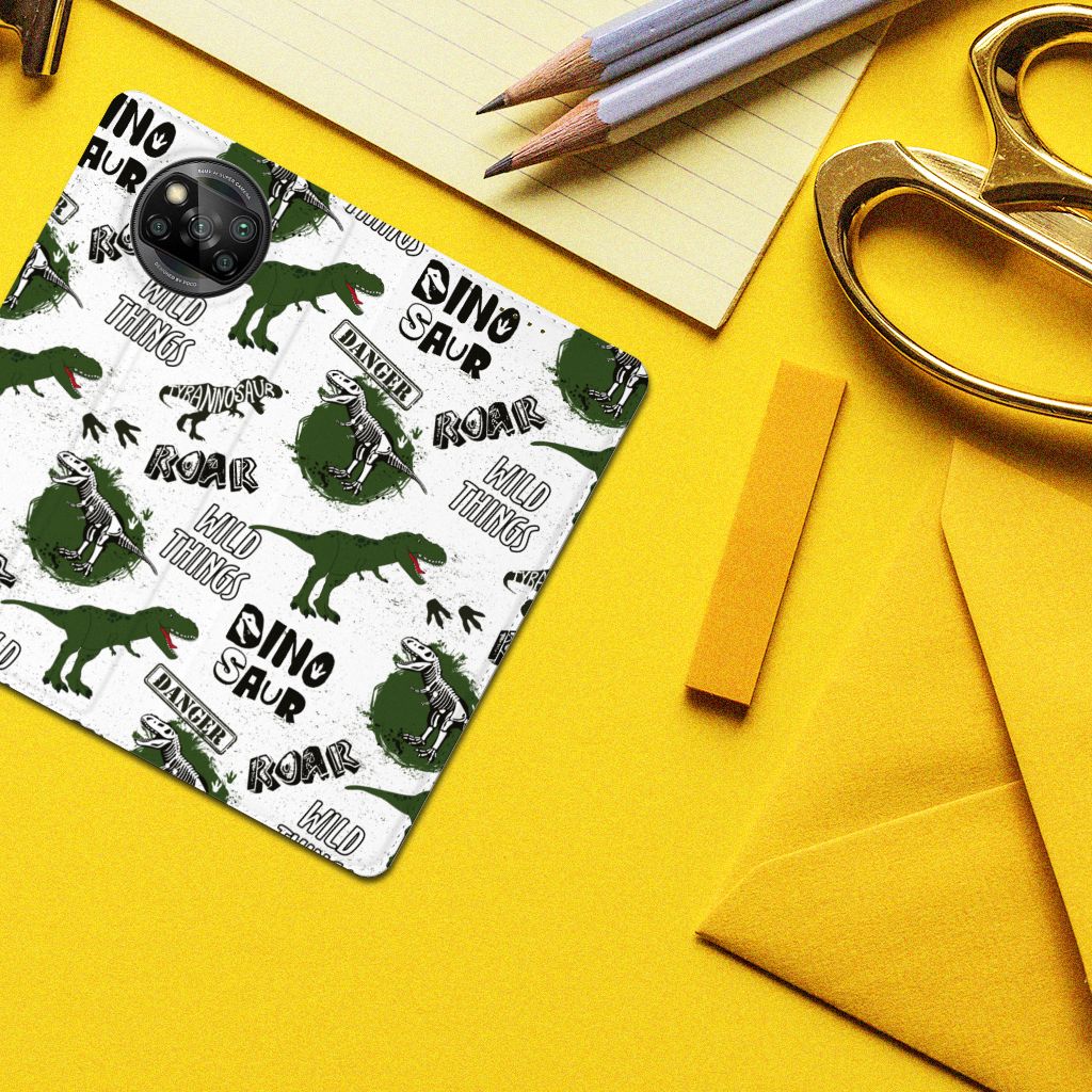 Hoesje maken voor Xiaomi Poco X3 Pro | Poco X3 Dinosaurus design dino's aanzicht