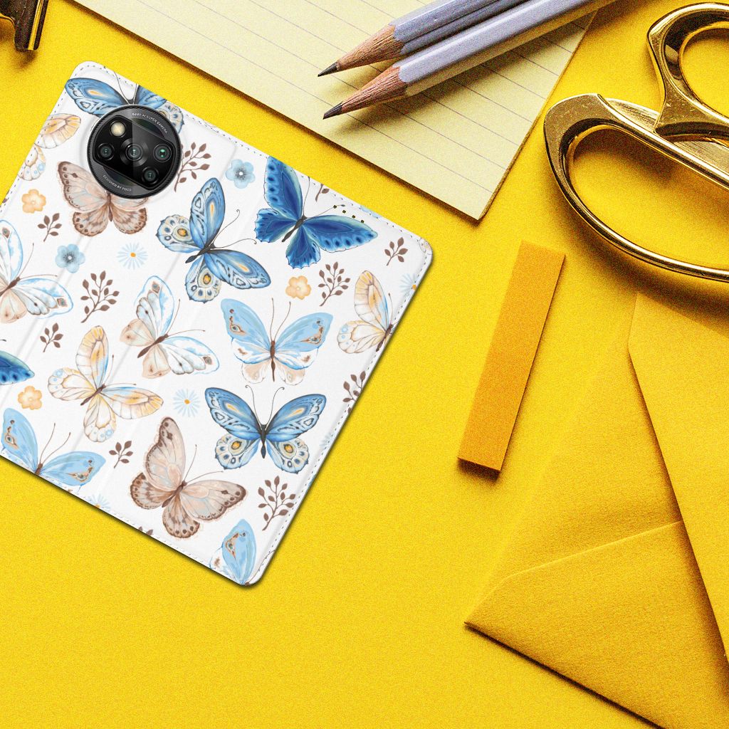 Hoesje maken voor Xiaomi Poco X3 Pro | Poco X3 Vlinder met kleurrijke vlinders voor een vrolijke uitstraling.