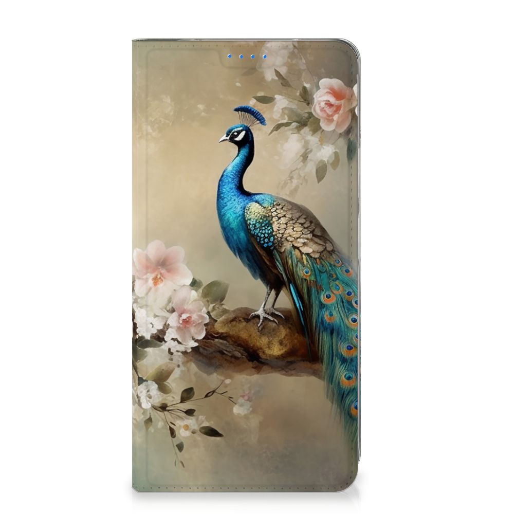 Xiaomi Redmi 12 4G Hoesje maken voor Xiaomi Redmi 12 4G Vintage Pauwen aanzicht
