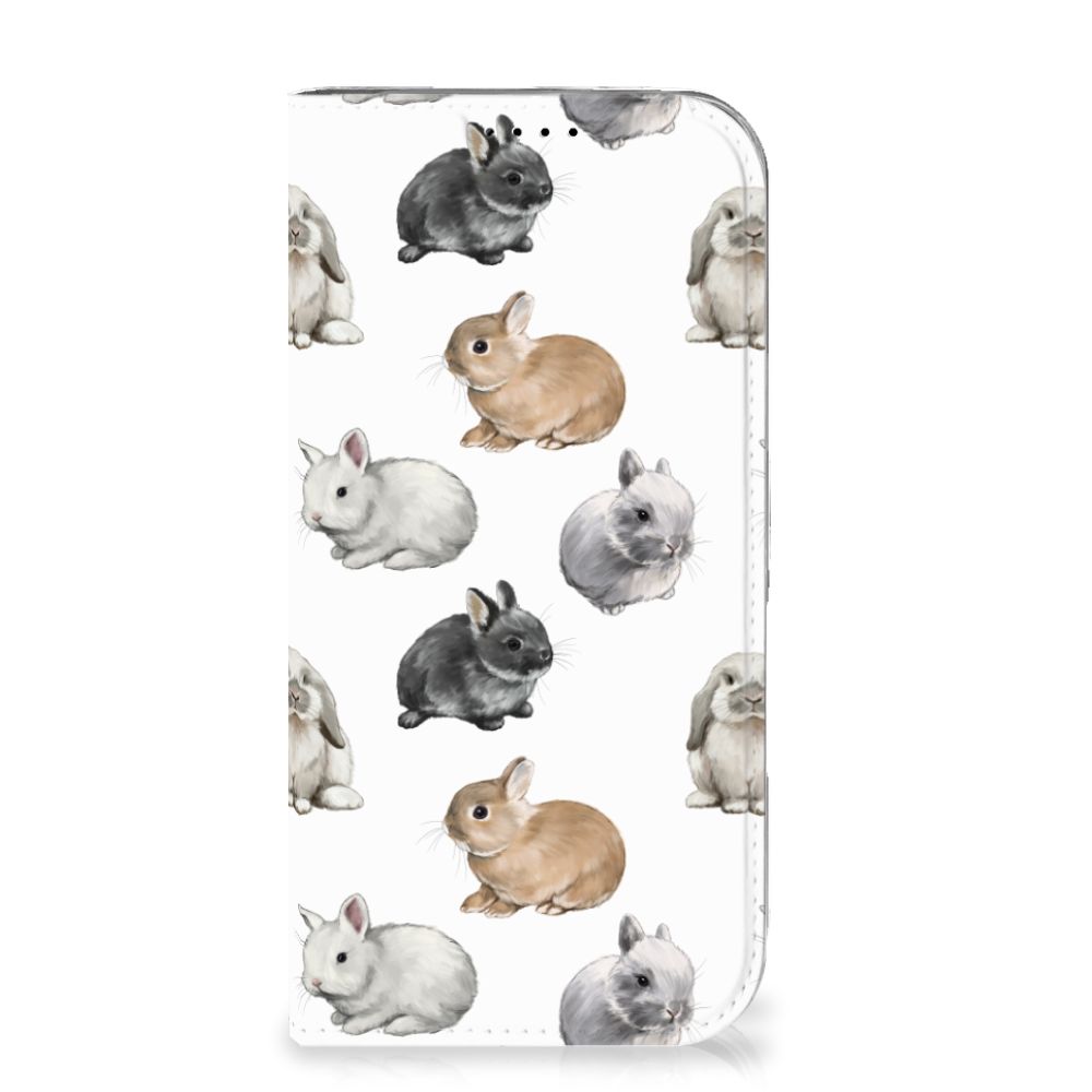Hoesje maken voor iPhone 16 Pro Konijntjes konijnen design voorkant
