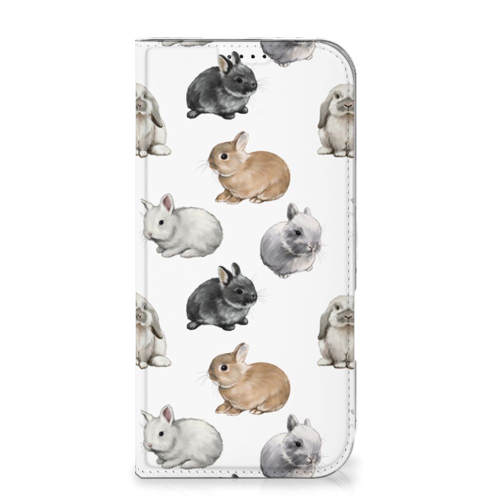 Hoesje maken voor iPhone 16 Pro Max Konijntjes konijnen design voorkant