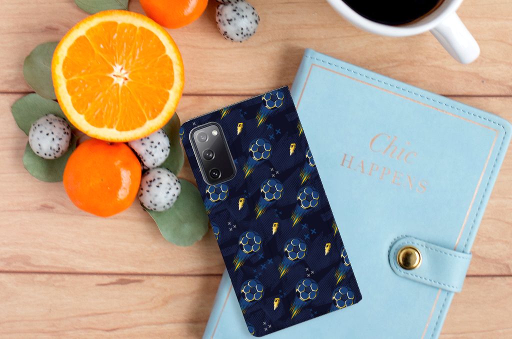 Samsung Galaxy S20 FE Hoesje met Magneet Voetbal bovenaanzicht