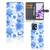 Motorola Moto G13 G23 Hoesje Flowers Blue voorkant achterkant binnenzijde