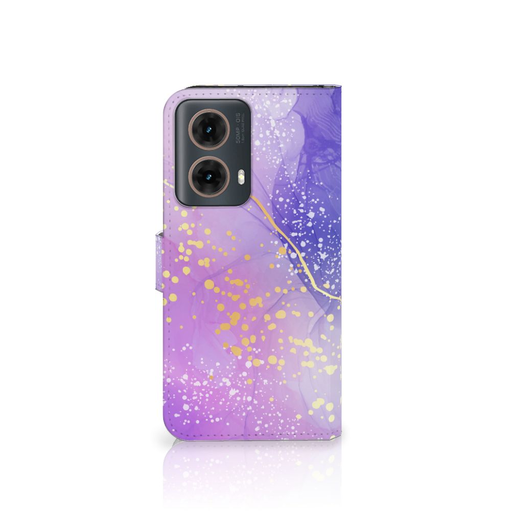 Hoesje voor Motorola Moto G85 Watercolor Paars hoesje waterverf paars voorkant
