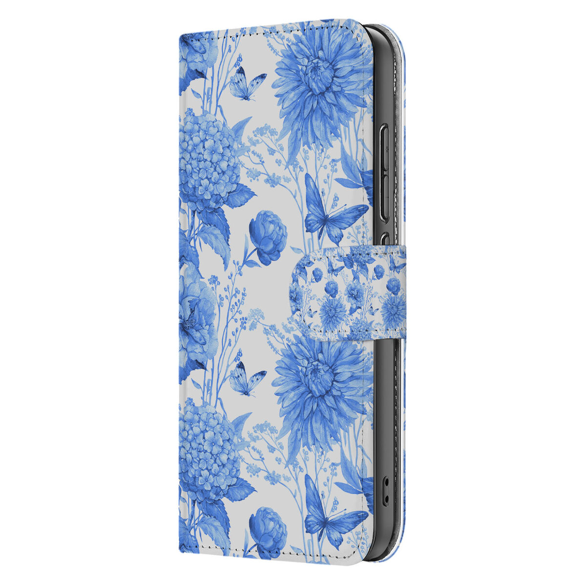 Hoesje voor OPPO Reno 13 Pro Flowers Blue ontwerp zijkant