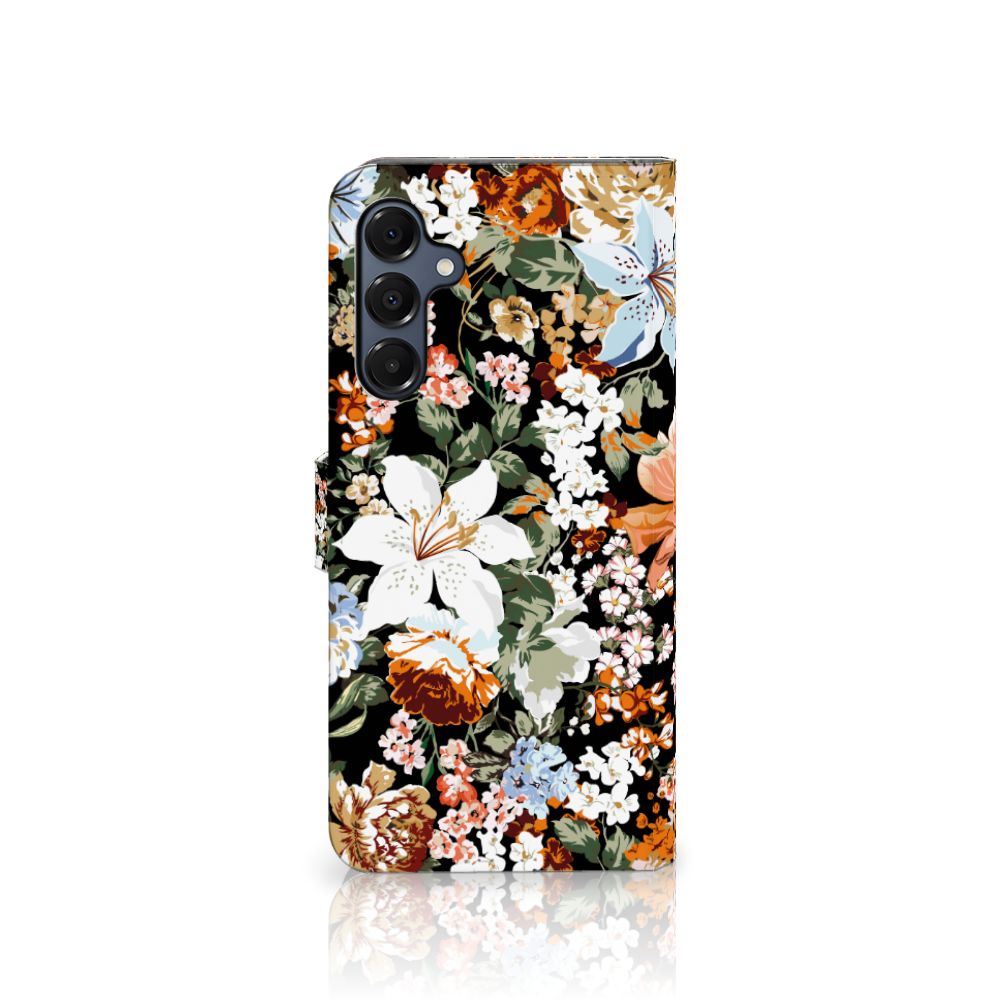 Samsung Galaxy A16 4G/5G hoesje Dark Flowers bloemen vooraanzicht