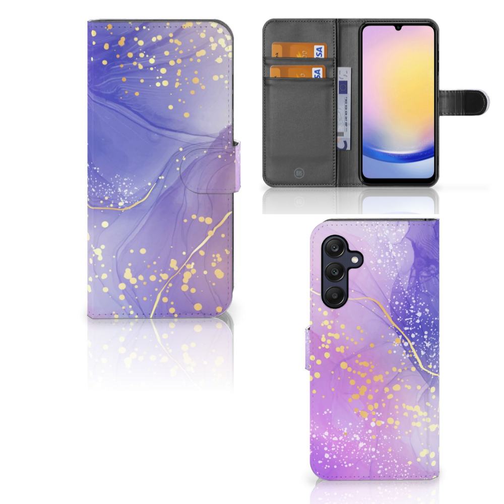 Samsung Galaxy A25 hoesje voor Samsung Galaxy A25 Watercolor Paars aanzicht