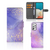 Samsung Galaxy A73 5G hoesje Watercolor Paars voorkant achterkant binnenzijde