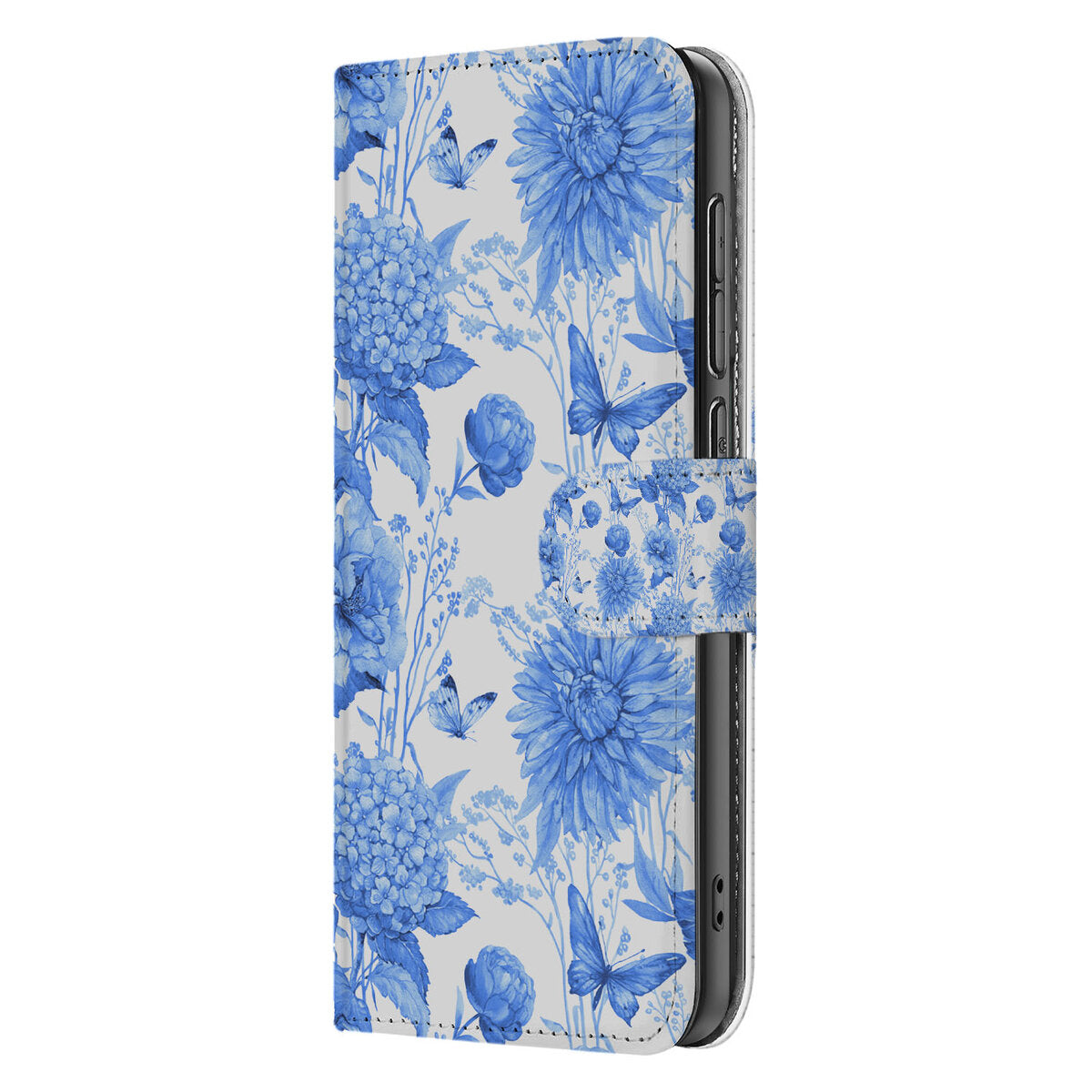 Samsung Galaxy S25 Edge hoesje Flowers Blue design voorkant