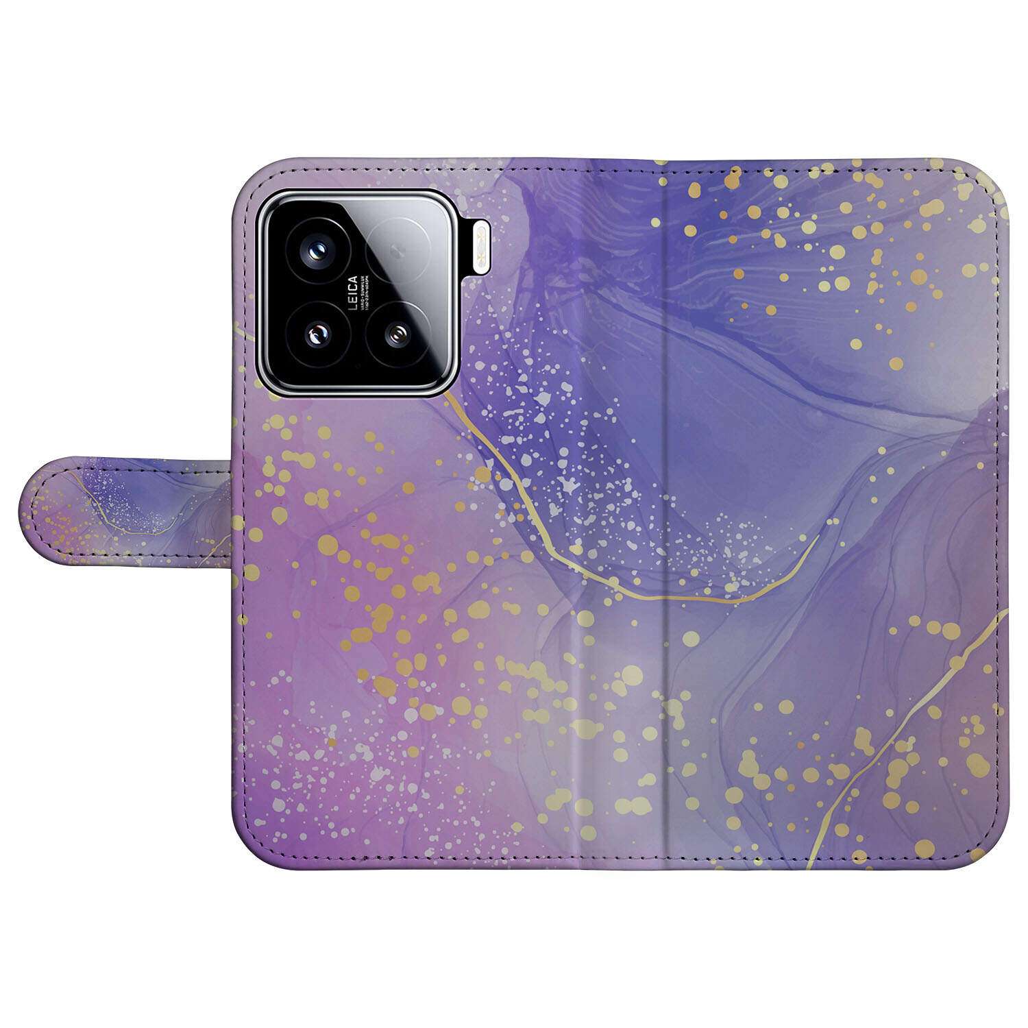 Hoesje voor Xiaomi 15 Watercolor Paars bookcase design voorkant