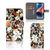 Hoesje voor iPhone 15 Plus Dark Flowers met veelzijdig bloemdesign en ruimte voor pasjes đ¸