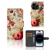 Hoesje voor iPhone 15 Pro Bloemen met romantische bloemenprint en ruimte voor drie pasjes đ¸.