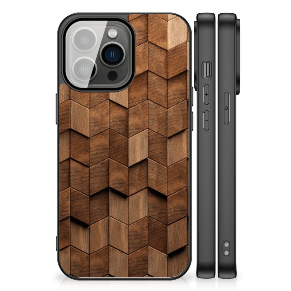 Houten Print Telefoonhoesje voor iPhone 13 Pro Wooden Cubes B2C Telecom