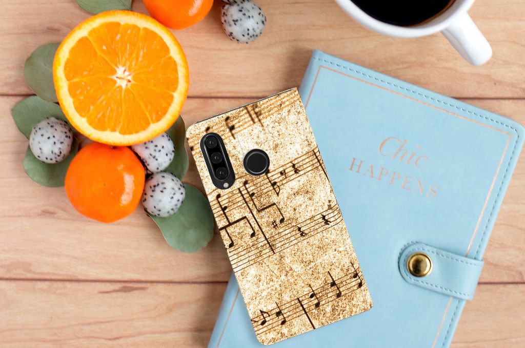 Huawei P30 Lite New Edition Stand Case Bladmuziek