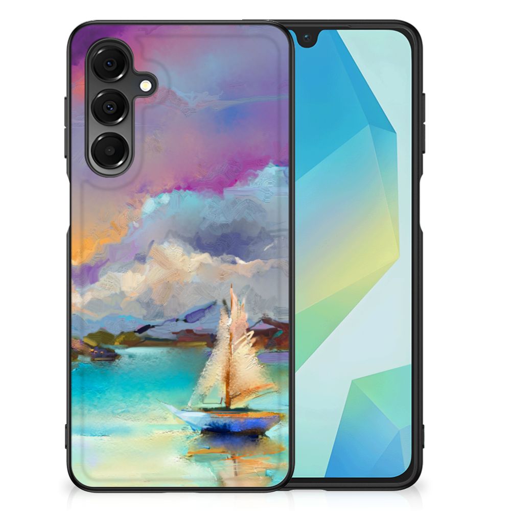 Kleurrijke Telefoonhoesje Samsung Galaxy A16 5G/4G Boat watercoloring voorkant aanzicht