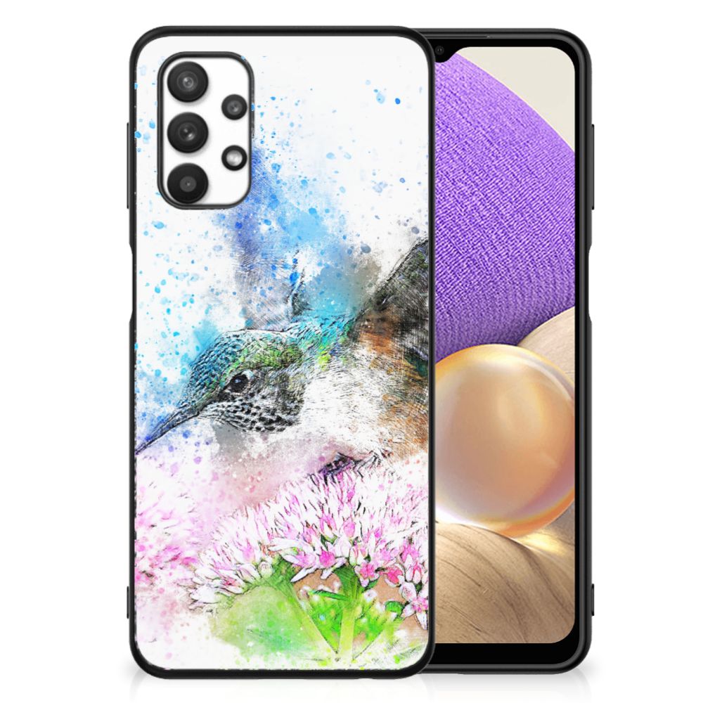 Samsung Galaxy A32 5G Kleurrijke Telefoonhoesje Vogel watercoloring voorkant