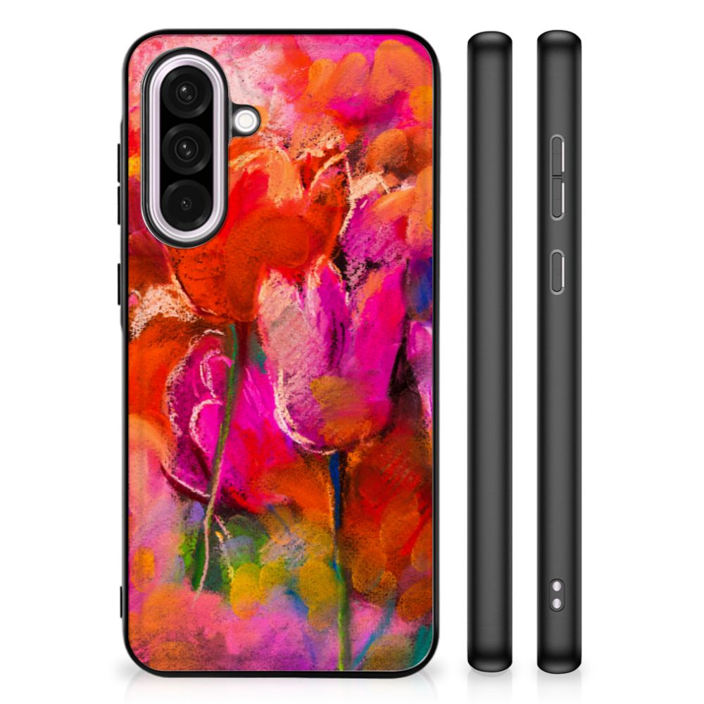 Samsung Galaxy A56 Kleurrijke Telefoonhoesje Tulips achterkant zijkanten