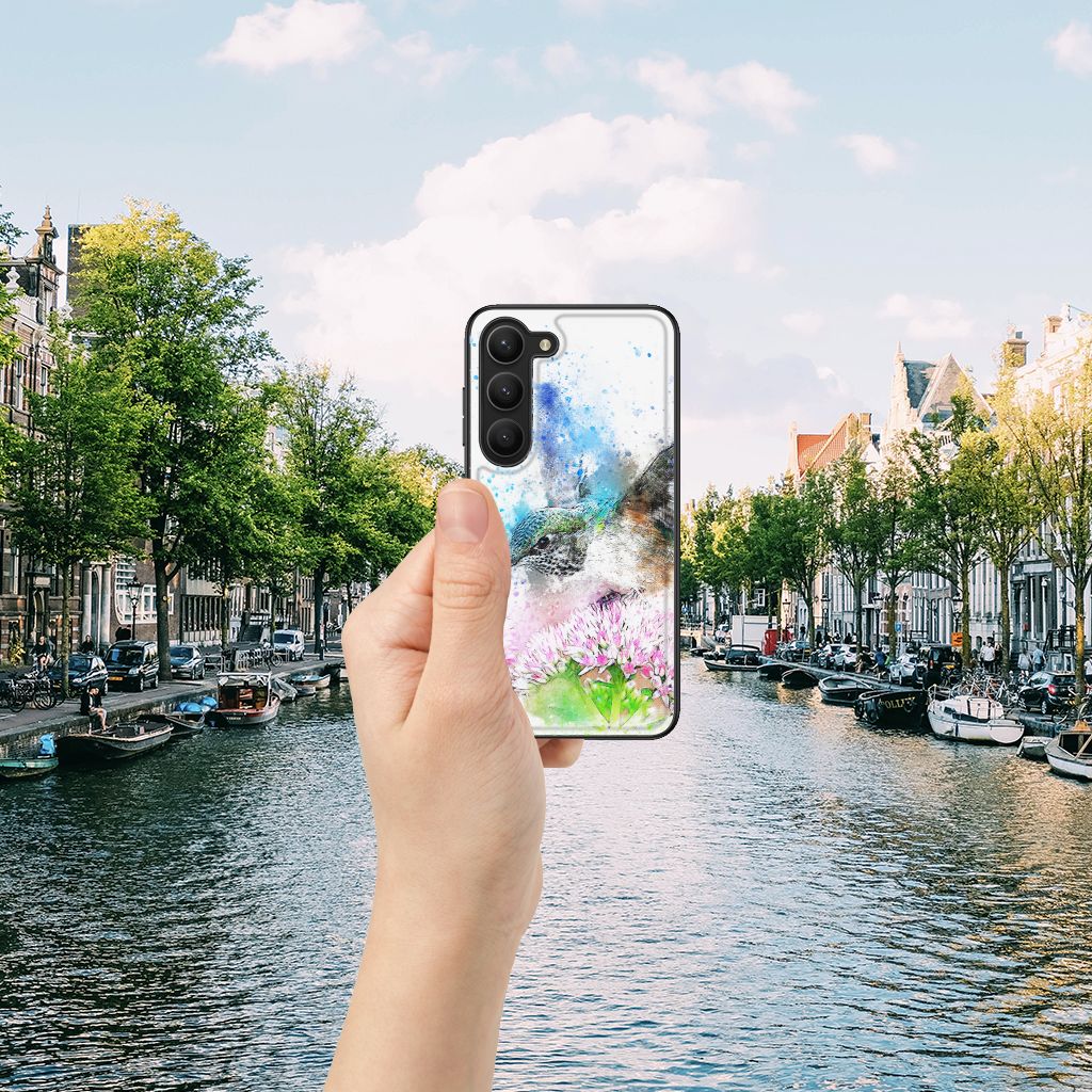 Samsung Galaxy S23 kleurrijke telefoonhoesje Vogel watercoloring hand aanzicht
