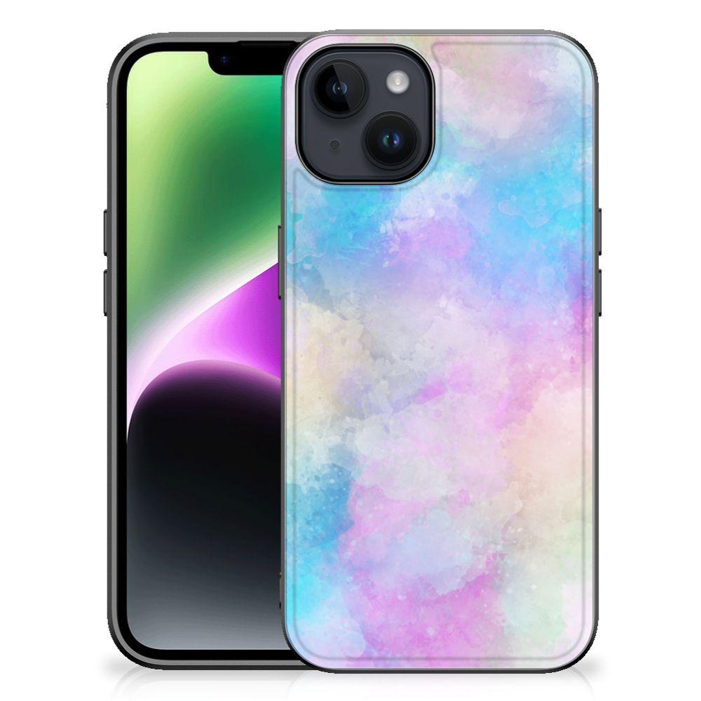 Apple iPhone 15 Kleurrijke Telefoonhoesje Watercolor Light achterkant kleurrijke design
