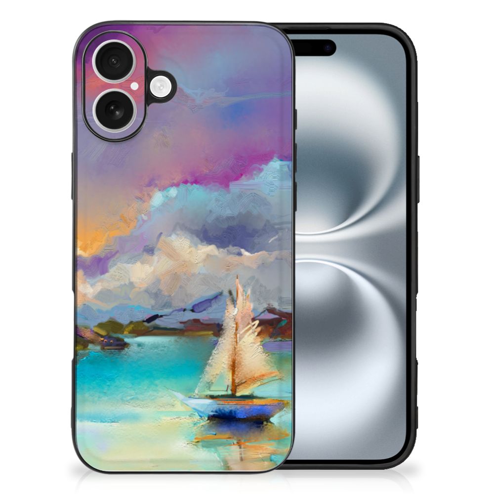 Apple iPhone 16 Kleurrijke Telefoonhoesje iPhone 16 Boat watercoloring voorkant