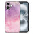 Apple iPhone 16 Kleurrijke Telefoonhoesje iPhone 16 Pink Purple Paint watercoloring achterkant