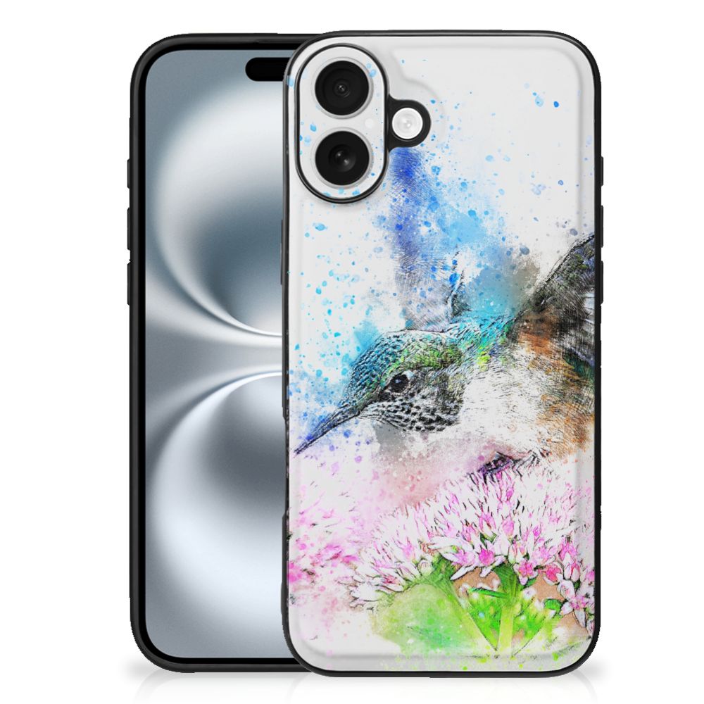 Apple iPhone 16 Plus Kleurrijke Telefoonhoesje iPhone 16 Plus Vogel watercoloring voorkant