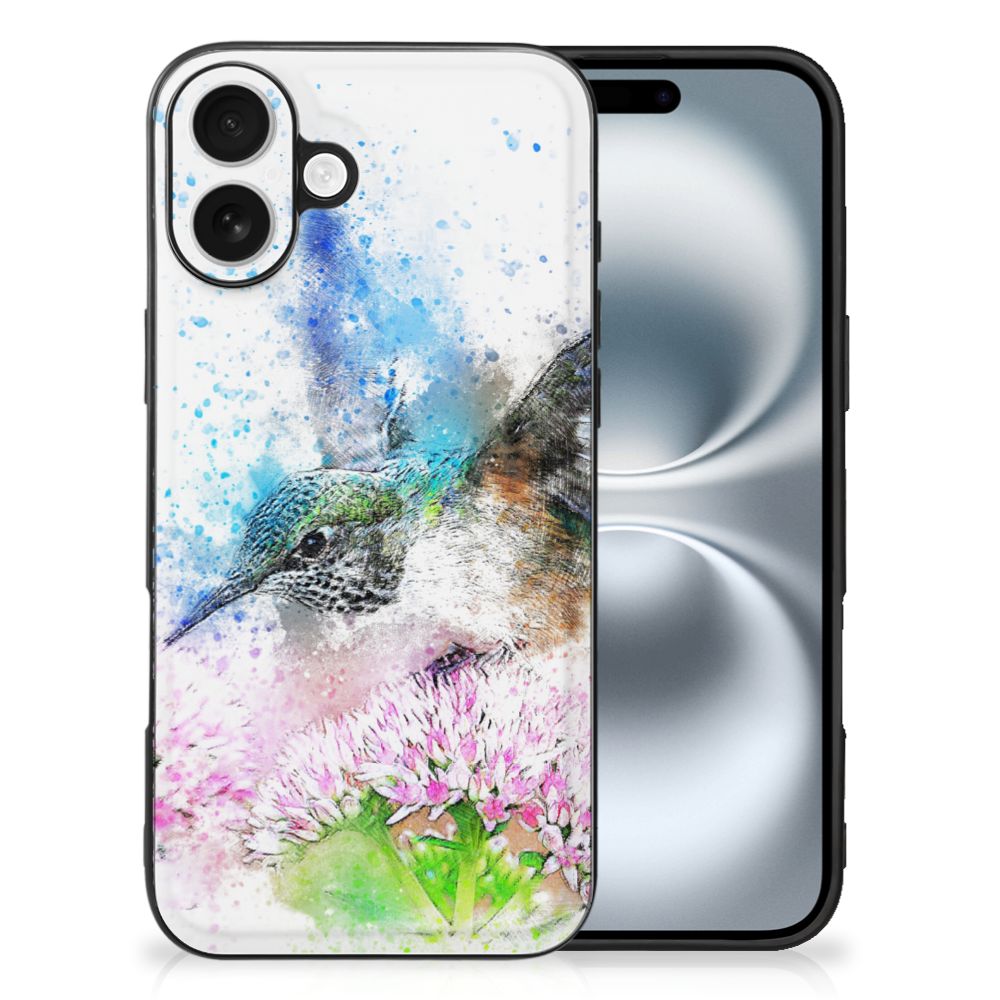 Apple iPhone 16 Kleurrijke Telefoonhoesje iPhone 16 Vogel watercoloring voorkant
